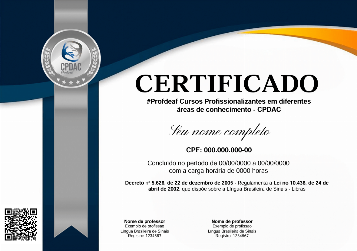 Frente do Certificado